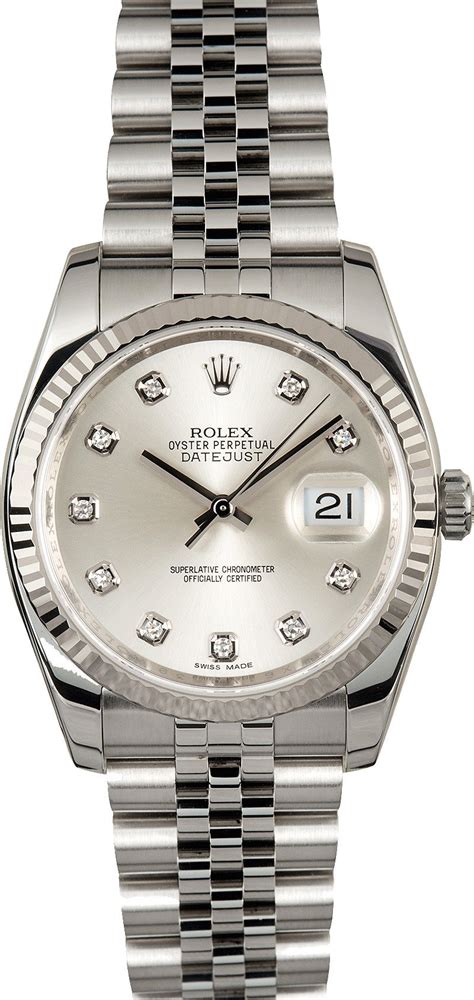 rolex datejust silver vs white dial|rolex datejust silver diamond bezel.